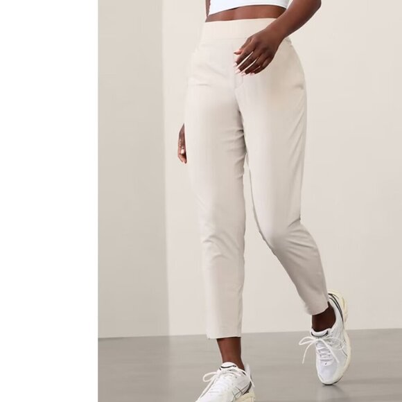 Athleta Brooklyn Ankle Pant Women US 22 Poly Spandex blend tan beige Abalone - Picture 1 of 16
